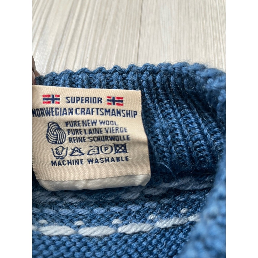 Dale of Norway Women's VTG Blue Wool Knit Fair Isle Sweater Size S Ski Lodge - Picture 4 of 7